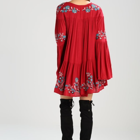 Free People Dresses & Skirts - Free People red embroidered dress